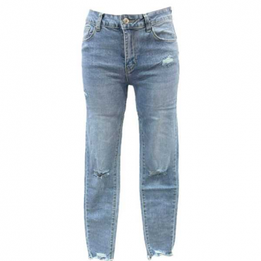 Promo Jeans Skinny Donna Con Strappi