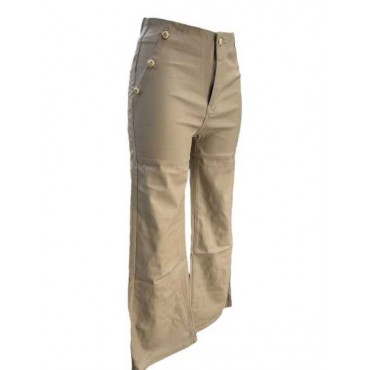 Pantalone A Palazzo Con Bottoni Oro 