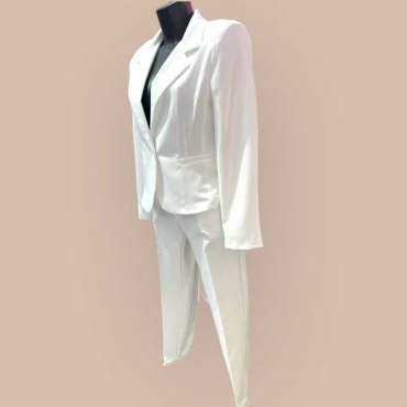 Coordinato Giacca E Pantalone Bianco 