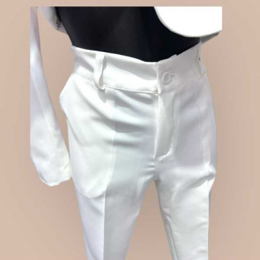 Coordinato Giacca E Pantalone Bianco 