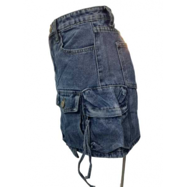 Minigonna Jeans Cargo