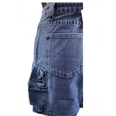 Minigonna Jeans Cargo