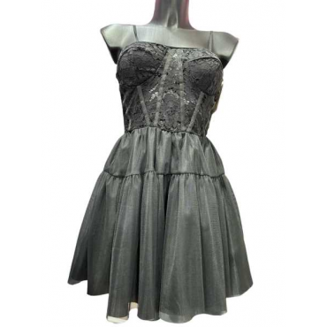 Dress Con Merletto Gonna In Tulle