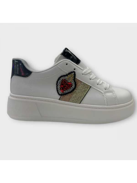 Sneakers Con Cuore Brillantinato 