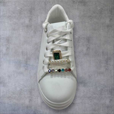 Sneakers Donna Con Fondo Alto E Applicazioni 