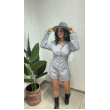 Tuta Gamba Corta Manica Lunga Con Bottoni