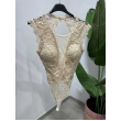 Body Merletto E Rete Giro Manica