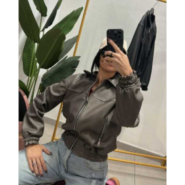 Chiodo Con Zip Polsino Elastico