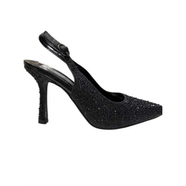  Décolleté Donna Tacco Strass Nero