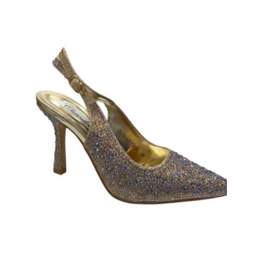  Décolleté Donna Tacco Strass Nero