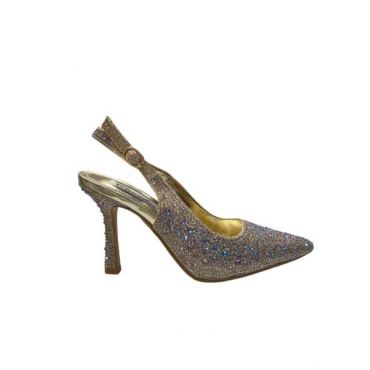  Décolleté Donna Tacco Strass Nero