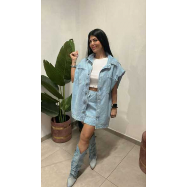 Gonna Denim Con Fiocco