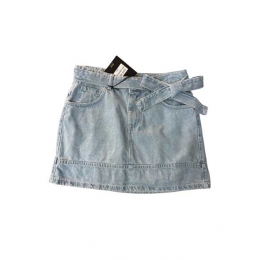 Gonna Denim Con Fiocco