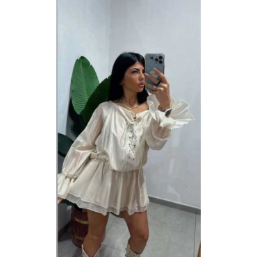 Vestito A Fascia E Stringhe  