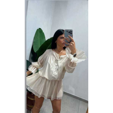 Vestito A Fascia E Stringhe  