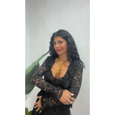 Maglia Laccetto Pizzo - Nero