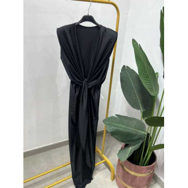 Vestito Lungo Con Scollatura A V Spalline Interne Drappeggio E S