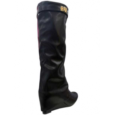 Stivale Donna Con Risvolto E Punta Tonda 