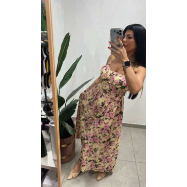 Abito Bustier Fiori 