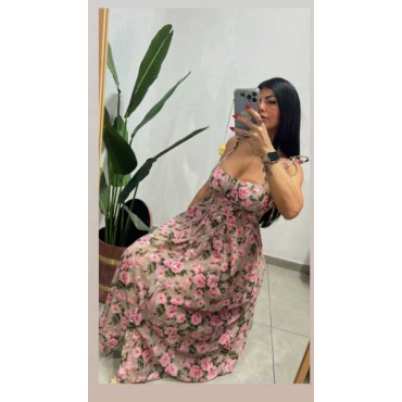 Abito Bustier Fiori 