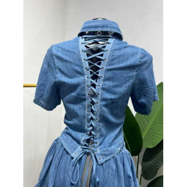 Coordianto Jeans Con Stringhe 