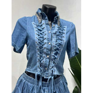 Coordianto Jeans Con Stringhe 