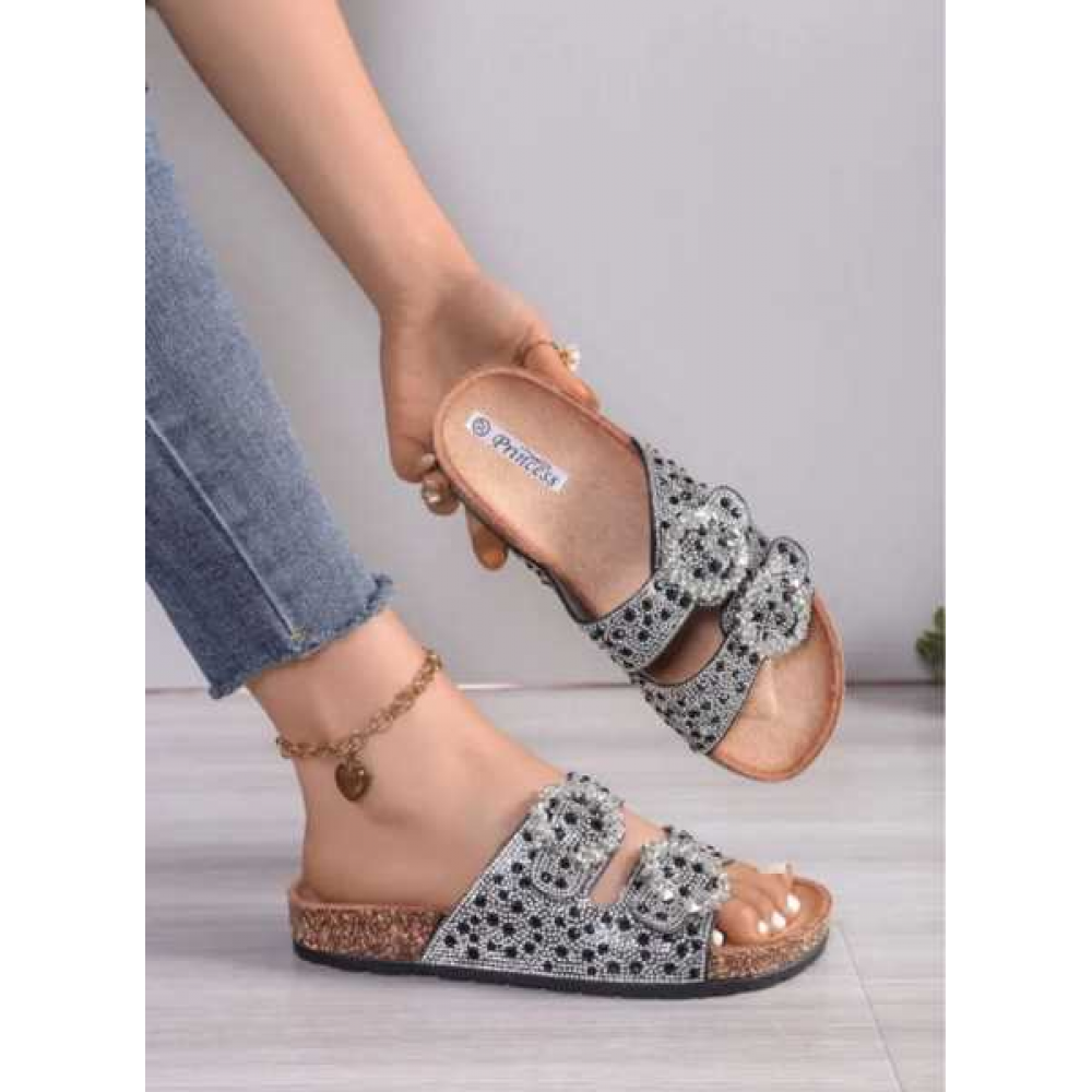 Sandali Bassi Feet Ciabatte Con Zeppa E Fibbie  Regolabili