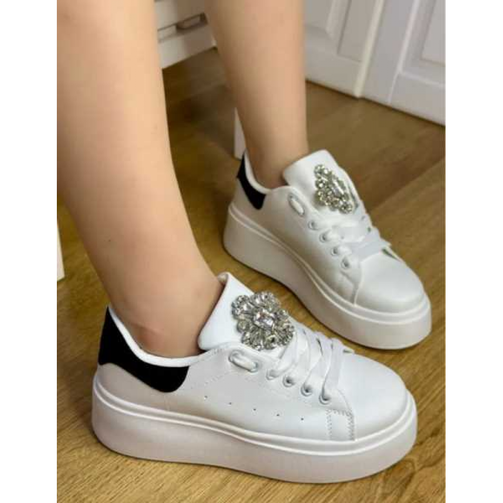 Sneackers Con Dettaglio Argento
