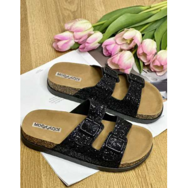 Ciabatta Donna Fibbia Glitter