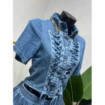 Coordianto Jeans Con Stringhe 