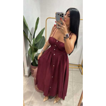 Abito Bustier In Lino