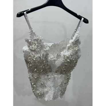 Corpetto Con Perle E Brillantini