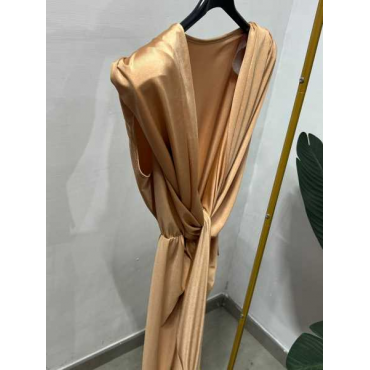 Vestito Lungo Con Scollatura A V Spalline Interne