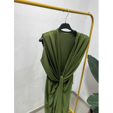 Vestito Lungo Con Scollatura A V Spalline Interne