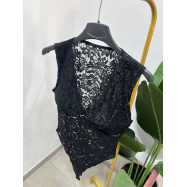 Body Merlettato Con Scollo V 