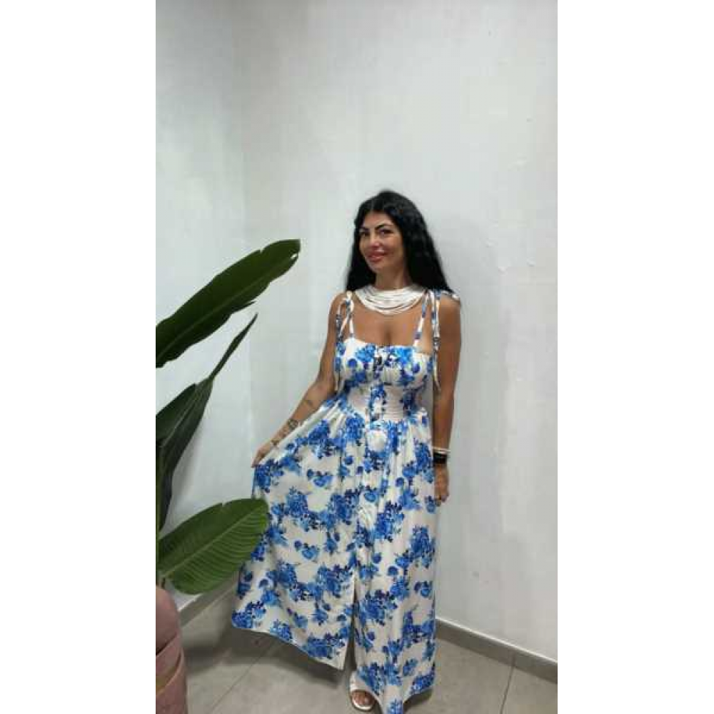 Vestito Cotone Fantasia Lacci Regolabili
