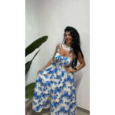 Vestito Cotone Fantasia Lacci Regolabili