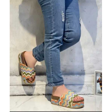 Sandalo Con Zeppa E Fascia