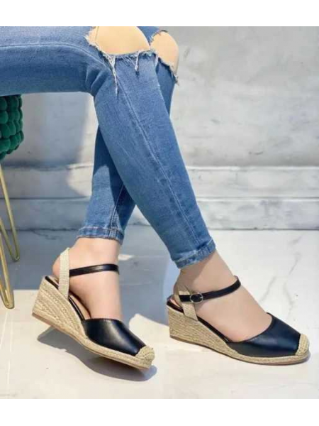 Sandalo Donna Con Zeppa Campesina 