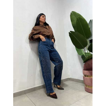 Jeans Bollon Con Brillantini