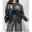 Bomber Nero In Ecopelle Vernice