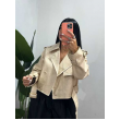 Giacca Con Cintura Pelle