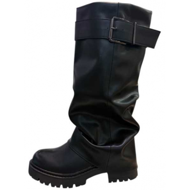 Stivale Arricciato Con Fibbia