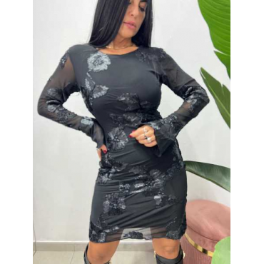 Mini Dress Con Fiori Ricamati