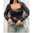 Body Con Fiore Rilievo