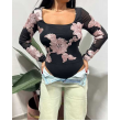 Body Con Fiore Rilievo