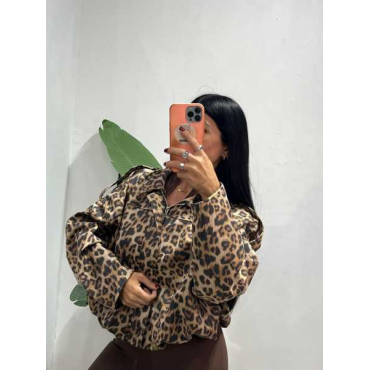 Bomber Scamosciato Animalier