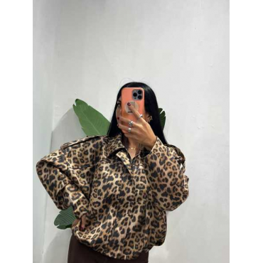 Bomber Scamosciato Animalier