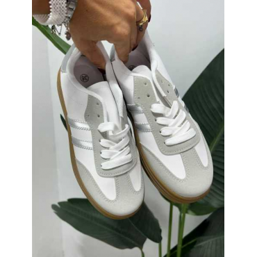 Sneackers Bianche Argento 