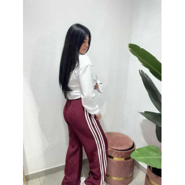 Pantalone Palazzo Sporty Chic Con Bottoni Regolabili